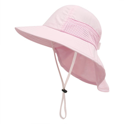 Lightweight and breathable mesh sun protection bucket hat for kids