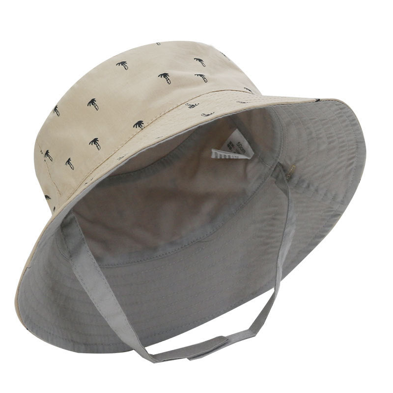 Cappello da sole bifacciale stampato sottile per bambini