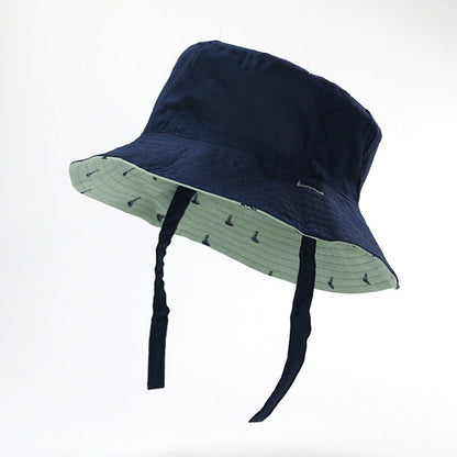 Thin printed double-sided sun hat for kids