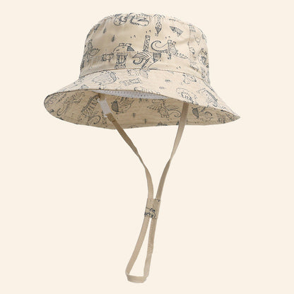 Children's sun hat with cartoon print