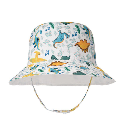 Cappello da pescatore per bambini con protezione solare a doppia faccia multicolore