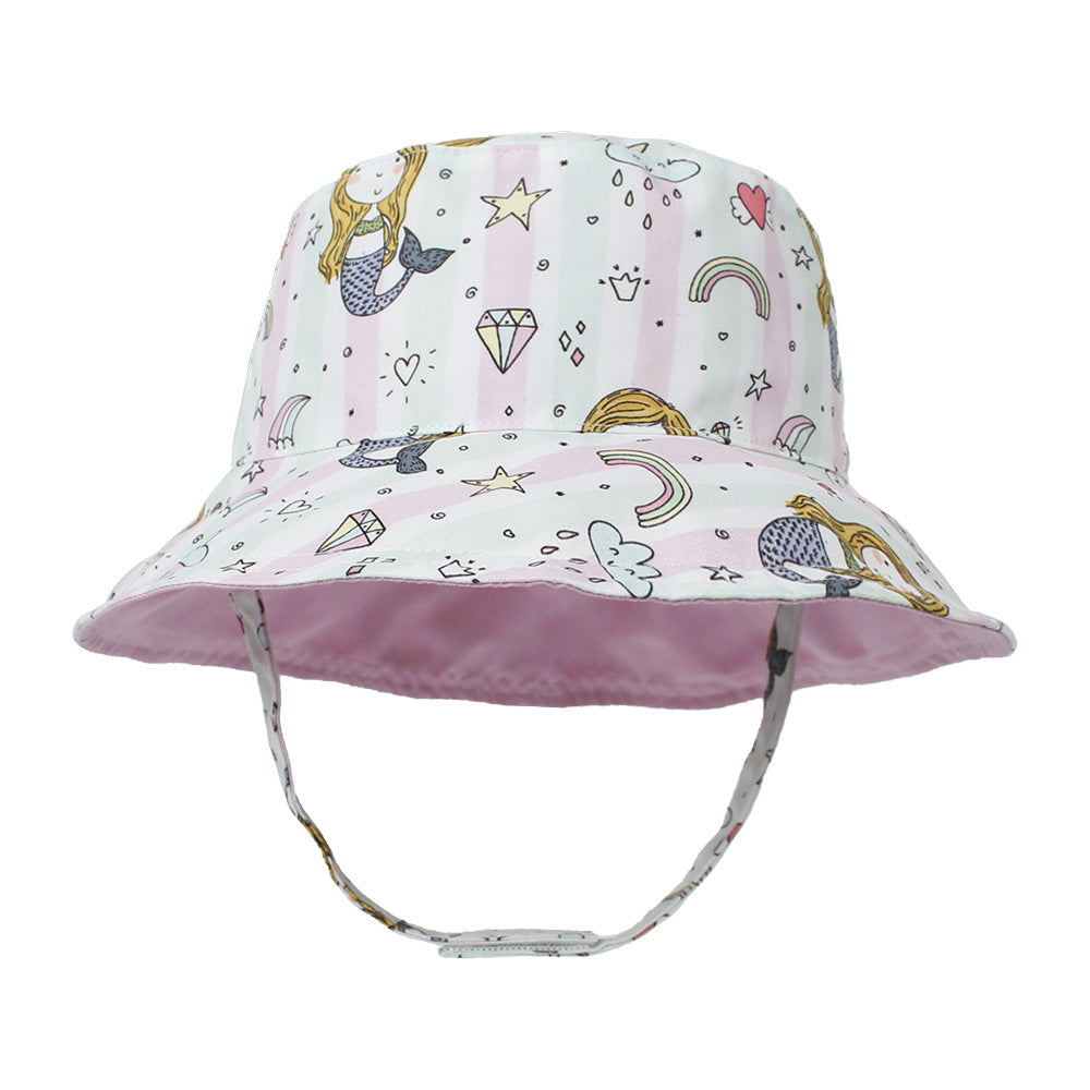 Cappello a secchiello per bambini con stampa di cartoni animati all'aperto