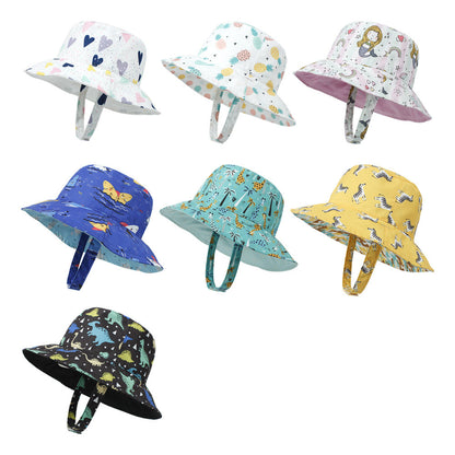 Cappello a secchiello per bambini con stampa di cartoni animati all'aperto