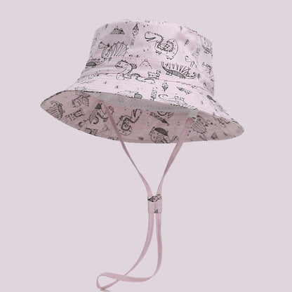 Children's sun hat with cartoon print