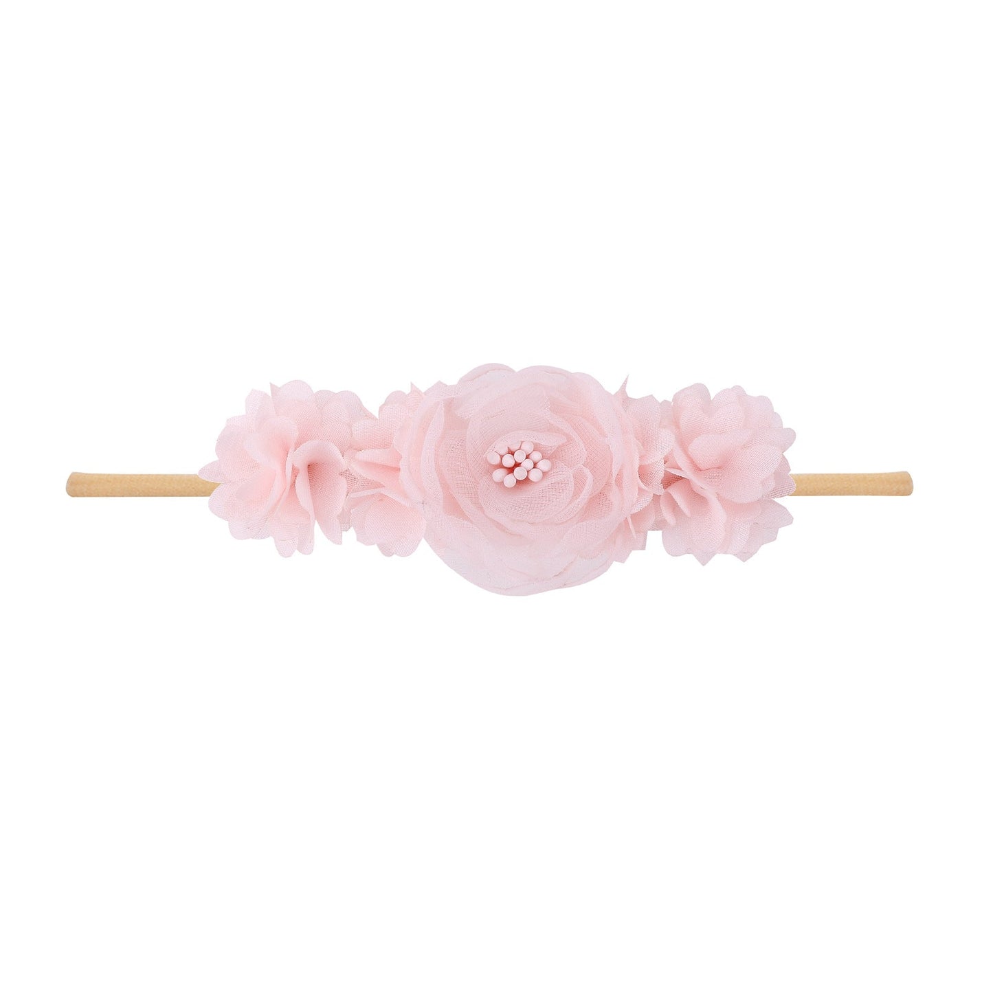 Pastoral headband for children in elastic nylon with flower