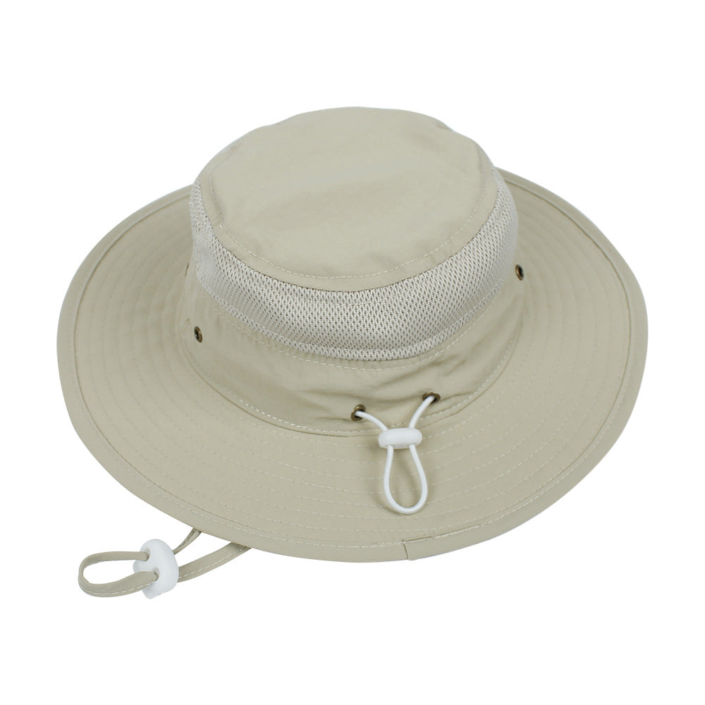 Outdoor kids sun hat with mesh joints