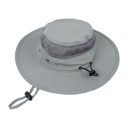 Outdoor kids sun hat with mesh joints