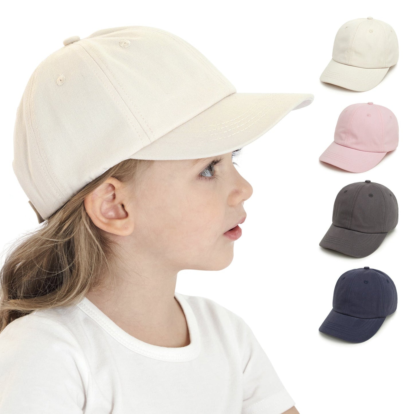 Cappellino per bambini tutto-fiammifero casual tinta unita