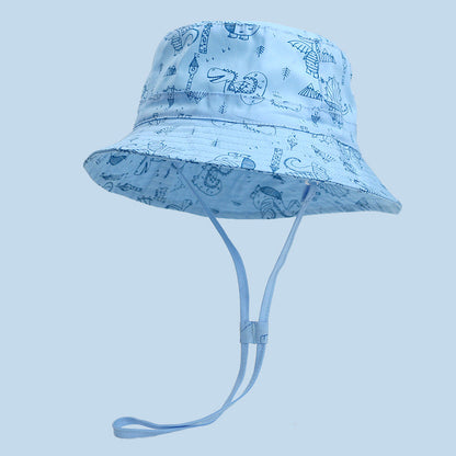 Children's sun hat with cartoon print