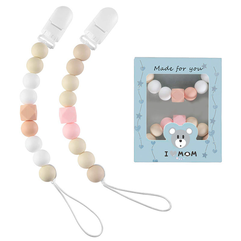 2 Pieces Silicone Pacifier Chain