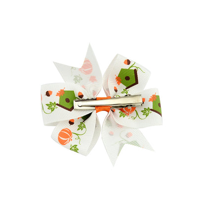 Halloween rib kids hair clip with bow