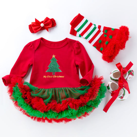 My First Christmas 4 Piece Christmas Outfit for 21-23 Inch Reborn Dolls