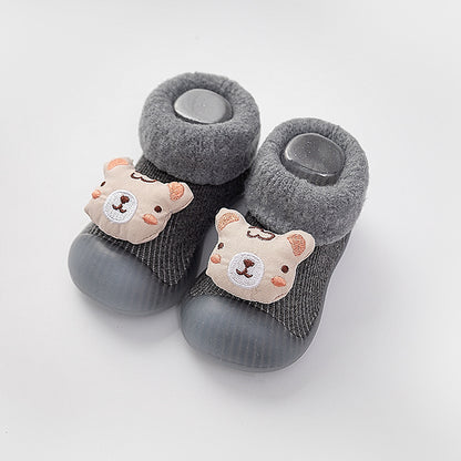 Warm cartoon tiger soft sole baby shoes