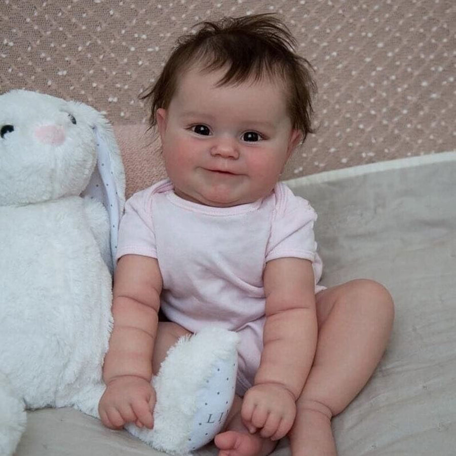 20 Inch Brown Haired Reborn Doll with Lifelike Open Eyes Philippa