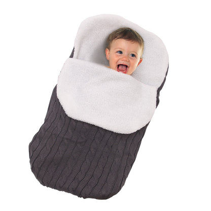 Solid color warm knitted fleece sleeping bag for 17-24 inch reborn dolls