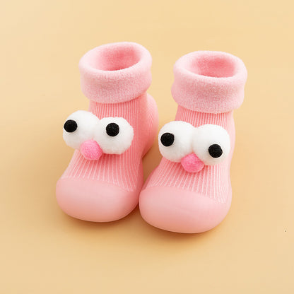 Warm soft sole baby shoes with 2 eyes