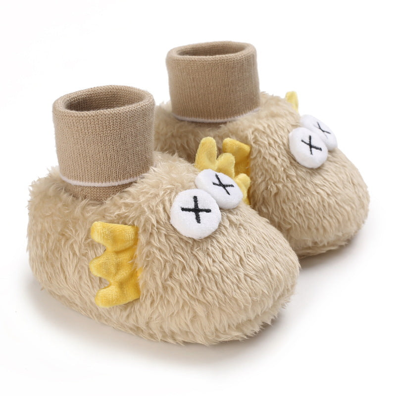 Cute Plush Soft Sole Shoes with Big Eyes for 20-24 inch Reborn Dolls