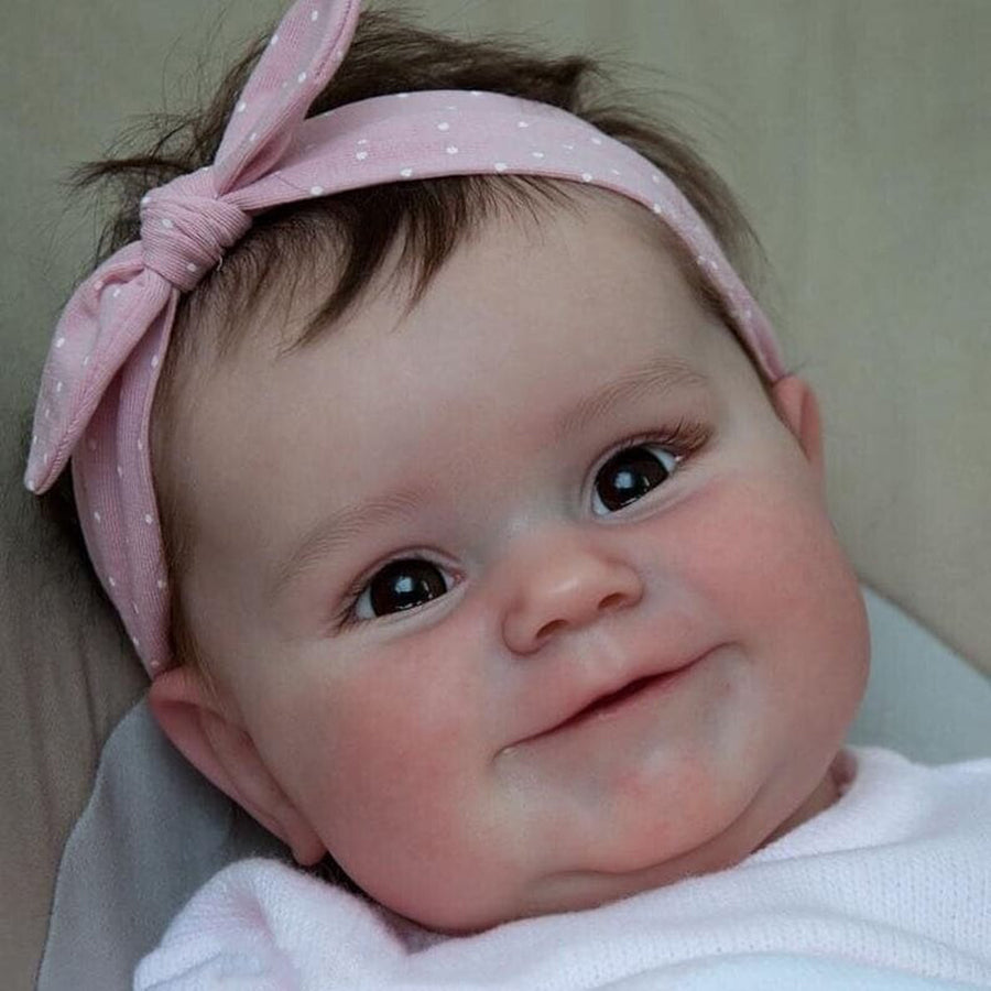 20 Inch Brown Haired Reborn Doll with Lifelike Open Eyes Philippa