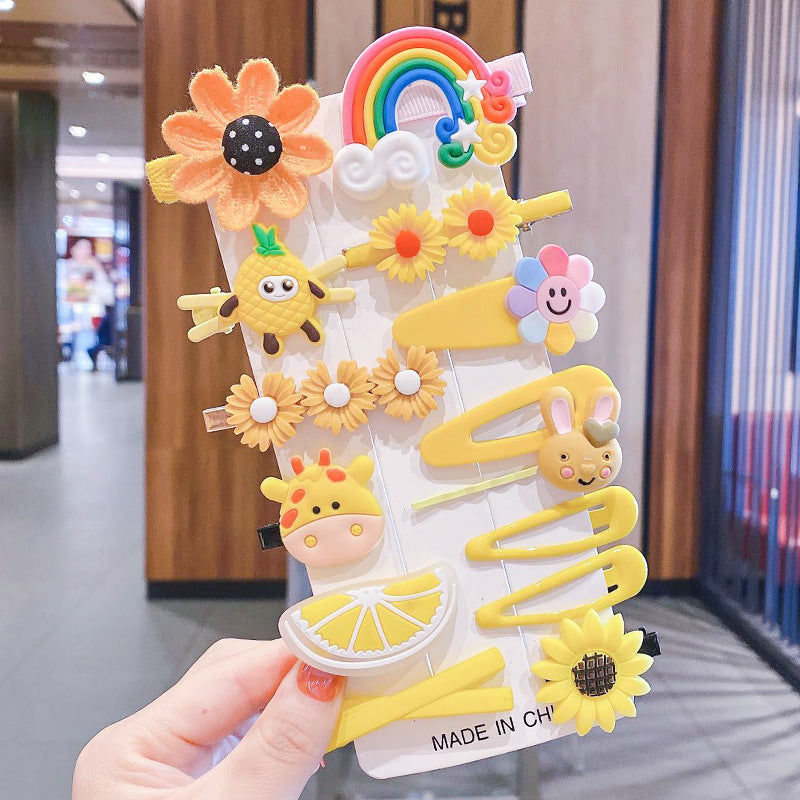 14pcs Cute Kids Cartoon BB Hairpin Set