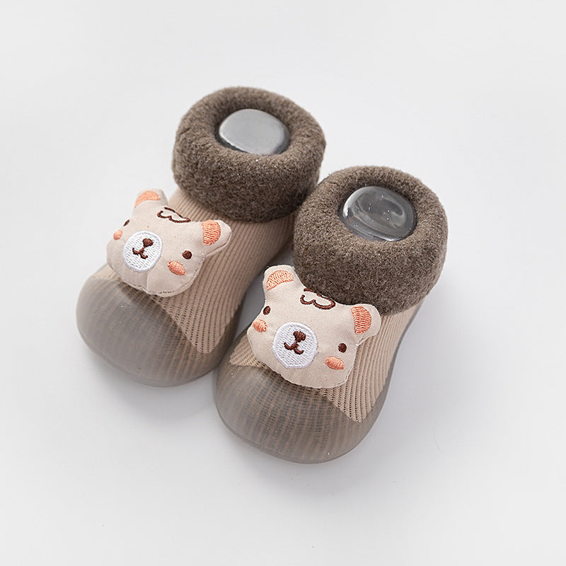 Warm cartoon tiger soft sole baby shoes