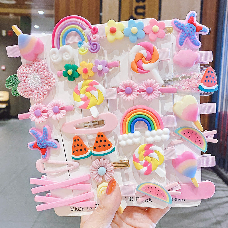 14pcs Cute Kids Cartoon BB Hairpin Set