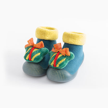 Christmas cartoon soft soled baby shoes