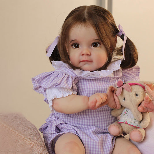 22 inch lifelike reborn doll with brown hair Sweet Yetta