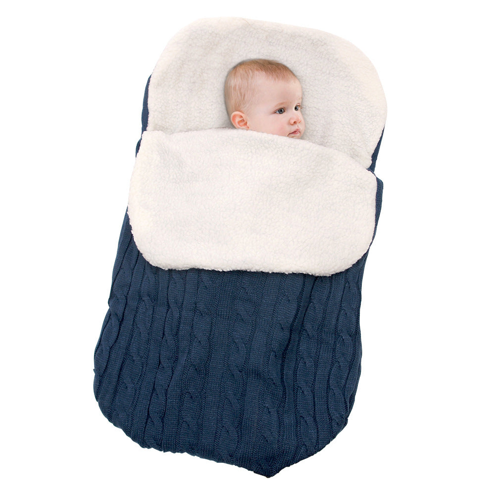 Solid color warm knitted fleece sleeping bag for 17-24 inch reborn dolls