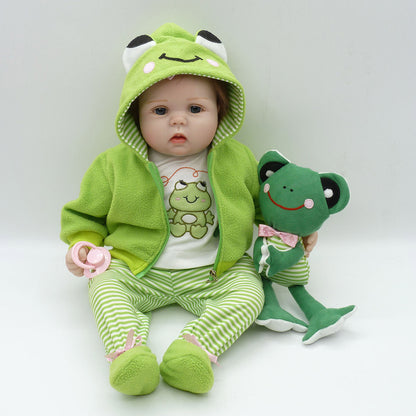 22 inch 55cm Reborn Doll Girls with frog gift