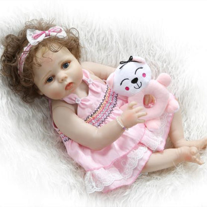 22 inch 55 cm Full Silicone Pink Reborn Baby Dolls Girls