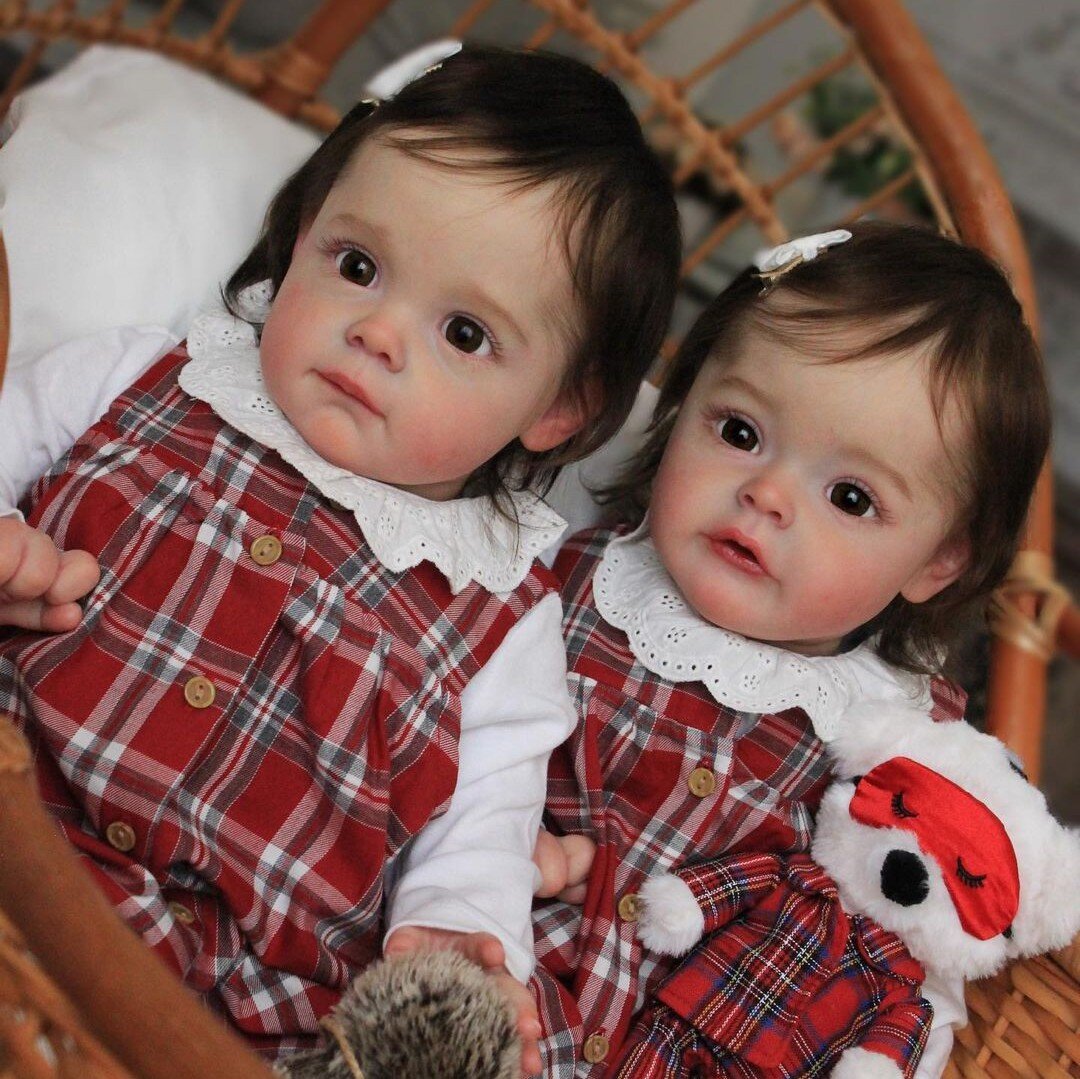 24 inch Twins Cute Reborn Dolls Trina and Lilah Twin Sisters: Maggie and Suesue