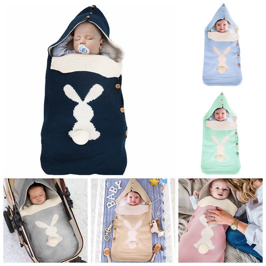 Warm knitted sleeping bag for 17-24 inch reborn dolls